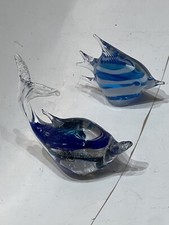Murano Style  Art Glass Whale (Italy) & Angel Fish (Taiwan)