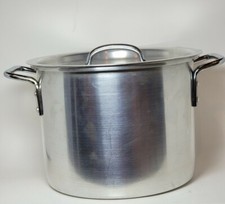 Vintage Unbranded Aluminum Stock Pot With Lid 8 Quart CLEAN