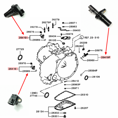 あんみつ 8651A334 Transmission Vehicle Speed Sensor For Mitsubishi