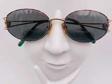 Vintage Charles Jourdan Felicite Gold Multi-Color Oval Sunglasses FRAMES ONLY