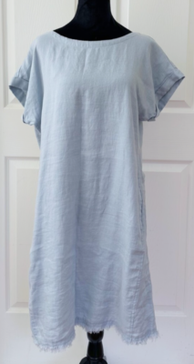 magaschoni blue linen dress Magaschoni Linen Midi Length Dress w/ Tags - Blue Dresses, Clothing - WN142128