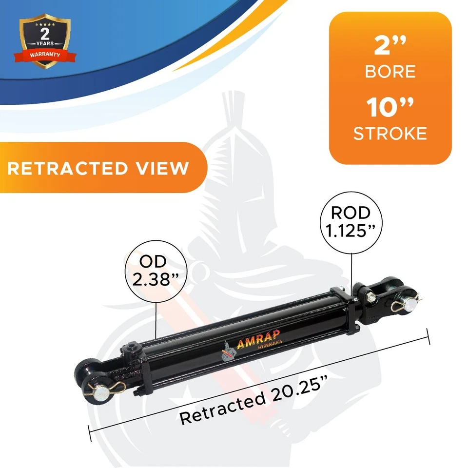 2x10 Hydraulic Cylinder 2" Bore 10" Stroke Double Acting Tie-Rod Cylinder - SAE - Image 3 of 4