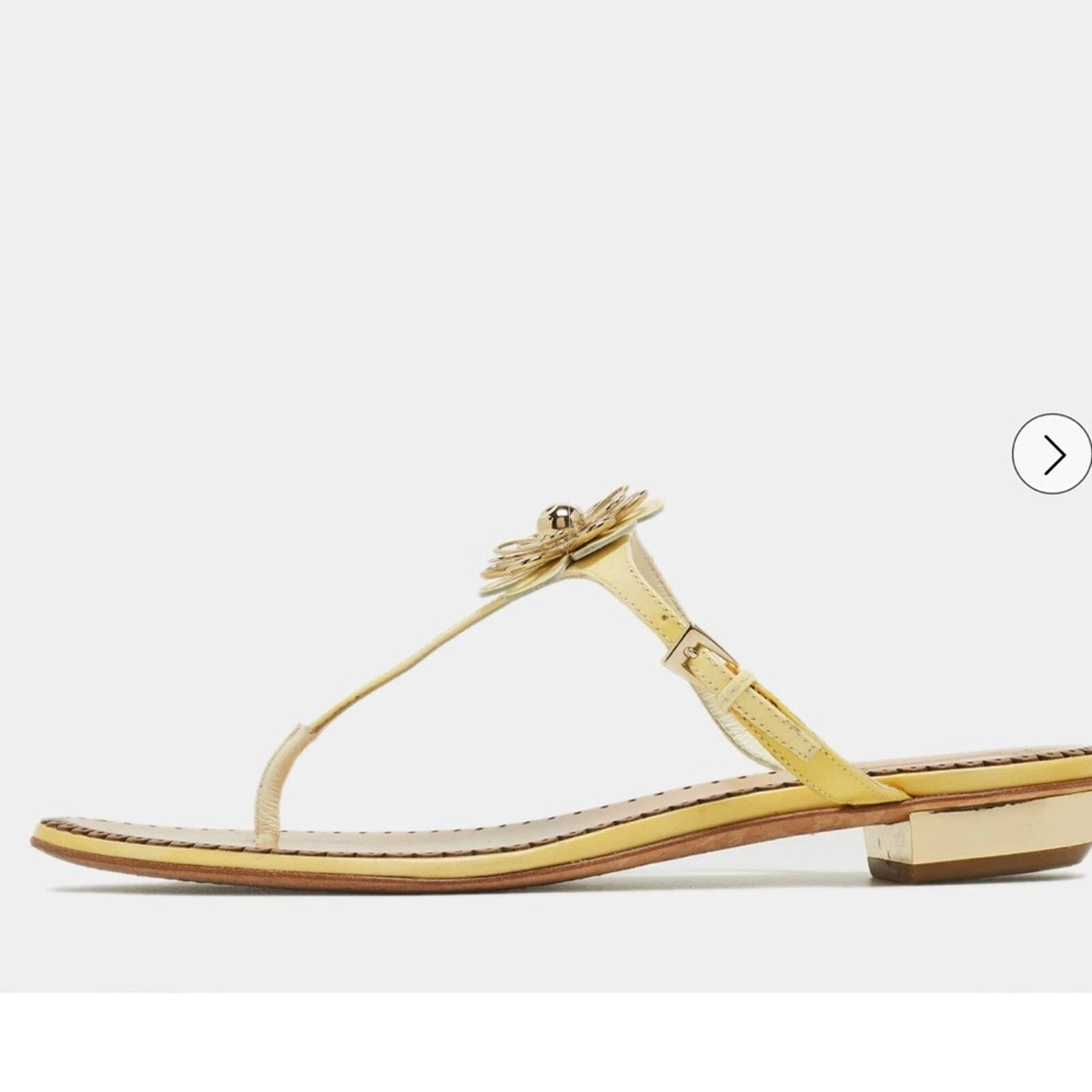 Dior Fleur cuir verni jaune à enfiler plat 39
