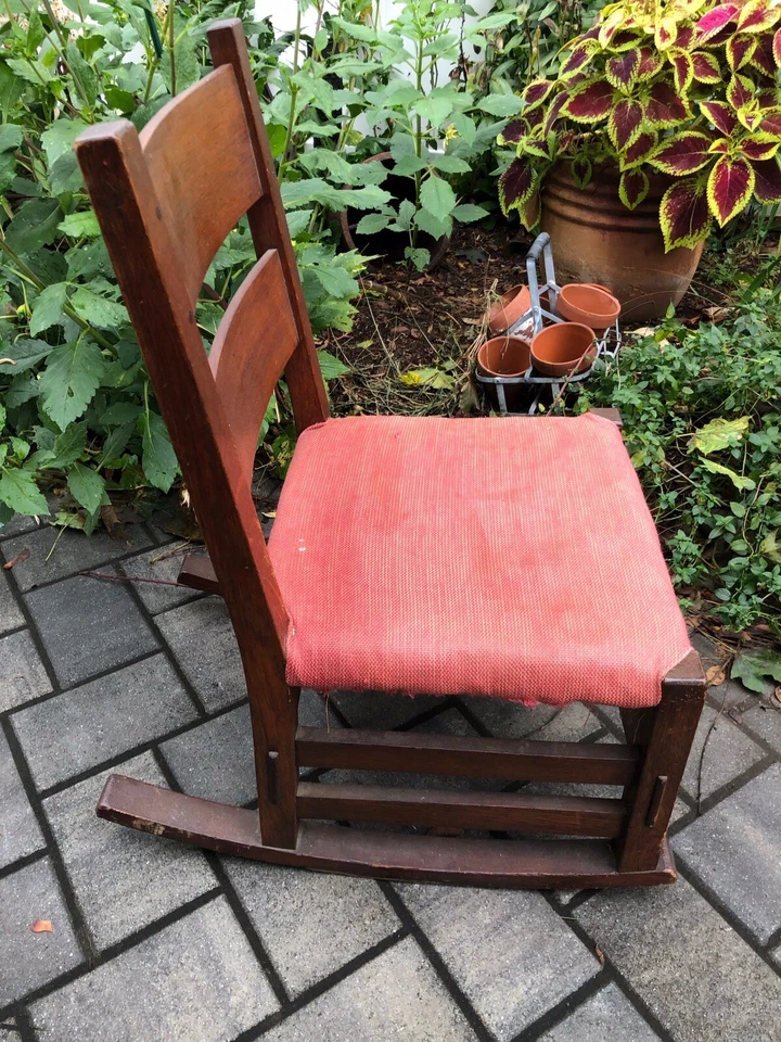 Антикварный стикли (?) Женское кресло-качалка Mission Oak без подлокотников - Изображение 2 из 4