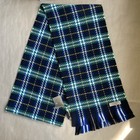 BURBERRY Navy Blue Lightweight Checker WOOL SCARF Size 90x10 in / 230x25 cm NEW — photo 2