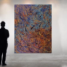 Jackson Pollock style￼ Profession￼al Painting 81” X 62”(6ft 9in)Abstract Modern