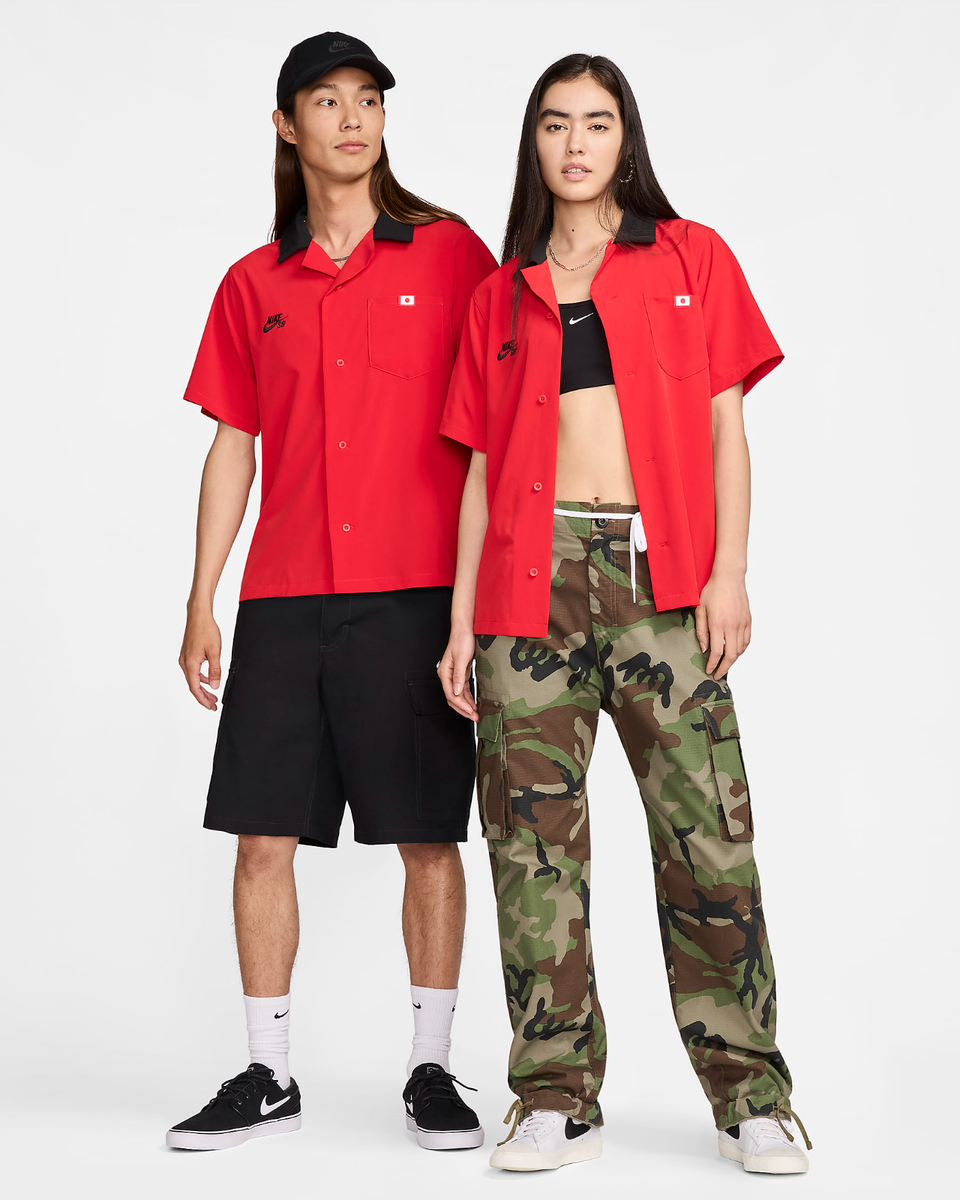 Nike SB Olympics 2024 Japan S/S Bowler Shirt University Red Nike SB Olympics 2024 Japan S/S Bowler Shirt University Red
