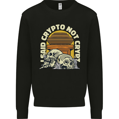 Crypto Not Crypt lustiges Kryptowährung Totenköpfe Kinder Sweatshirt Pullover