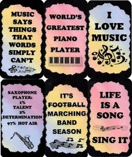 Music Signs of Life Love Laughter Sayings Instruments Funny Giant Magnets 5