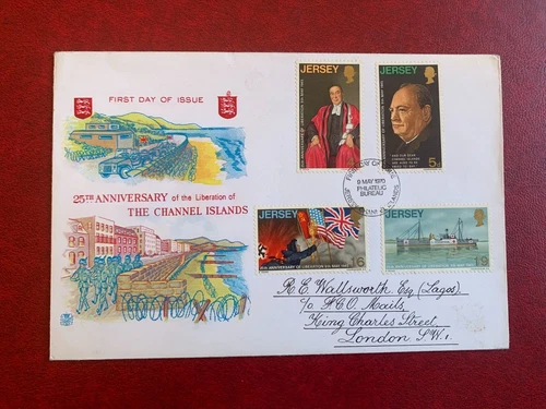 JERSEY 1970 FDC STUART LIBERATION 1945 CHURCHILL WW2