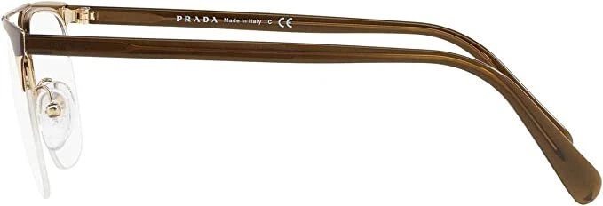 Prada 63UV - Marco de gafas para hombre - LFD1O1 marrón mate/oro pálido mate - 54-19-145 Foto 3 de 4