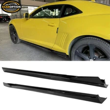 Fits 10-15 Camaro V2 Side Skirt Rocker Panel Extension Lip Gloss Black PP