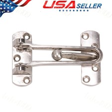 Brushed Chrome Swing Bar Door Lock with Edge Guard for Kids Safety 1 Pack