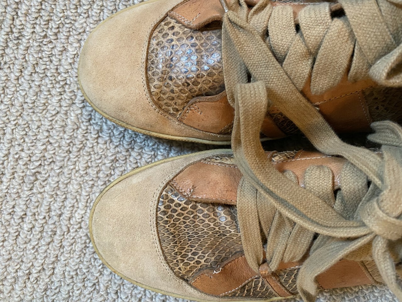 CHLOE PYTHON AND SUEDE LEATHER HIGH TOP TRAINERS … - image 9