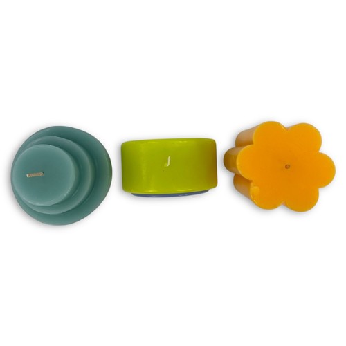 3-Pack Fun Shape Candle Bundle Smiley Face, Flower & Tiered Disc Room Essentials - Picture 7 of 23