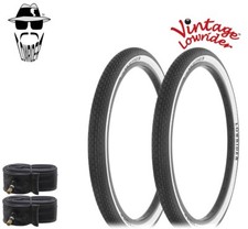 2 ORIGINAL Vtg LOWRIDER BRANDED BICYCLE TIRES 26X2.125 CLASSIC MINI BRICK w/TUBE