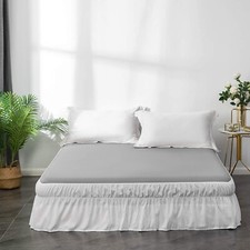AYASW Ruffle Bed Skirt 16 inches Twin White Easy On