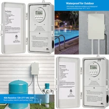 HEAVY DUTY Digital Pool Pump Timer Box Programmable Outlet Switch Indoor Outdoor