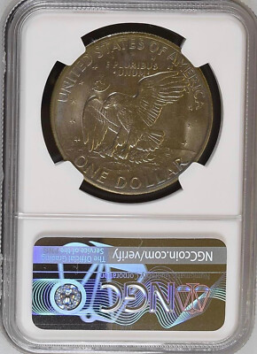 1972 $1 Type1 Eisenhower Dollar NGC Rainbow Toning MS65 6290069