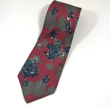 Paolo Rossi Designer Collection Tie Red Blue Gray 100% Silk USA Made 4" x 56"