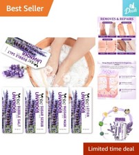 Foot Soak Set - Bubble Salt, Sugar Scrub, Massage Mask, Lotion - Lavender Scent