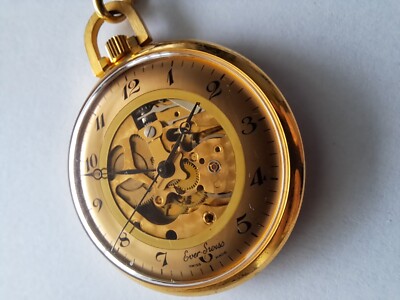 Stunning Everswiss Skeleton Pocket Watch Wind Up Working