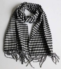 New Elegant Men's Winter Italy Design Houndstooth Super Soft Scarf - Black/White