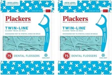 Plackers TWIN LINE flossers  75ct ( 2 pack )