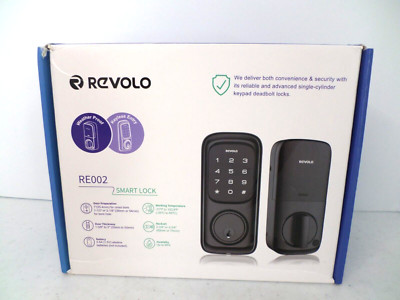 Revolo RE002 Smart Lock - Key/Passcode - Matte Black - Safety Security