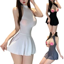 Womens Lingerie Chemise Nightdress Open Bust Dress Performance Nightgowns Sexy