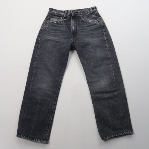 R13 Womens Courtney Slim Jeans in Everit Black Size 26 Black Straight Crop - Foto 1 di 13