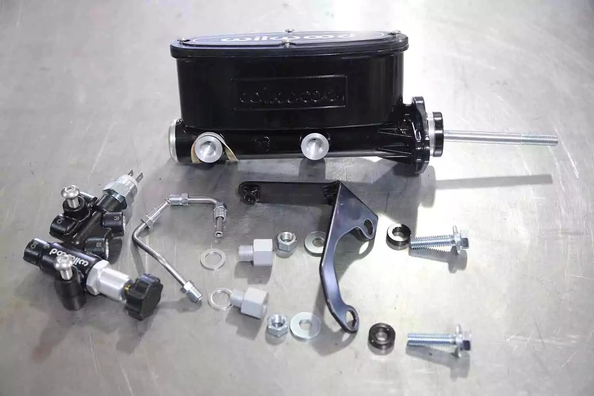 A Wilwood master brake cylinder with an adjustable proportioning valve to dial in how much pressure the rear brakes get.