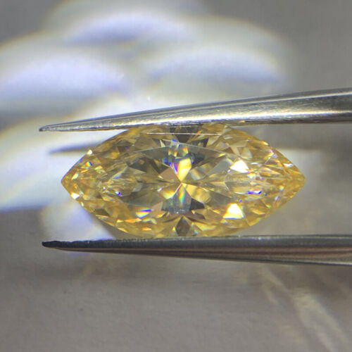 5x10-7x14mm 1,0ct 3,0ct gelbe Farbe Marquise lose Moissanit Stein Diamant - Bild 1 von 8