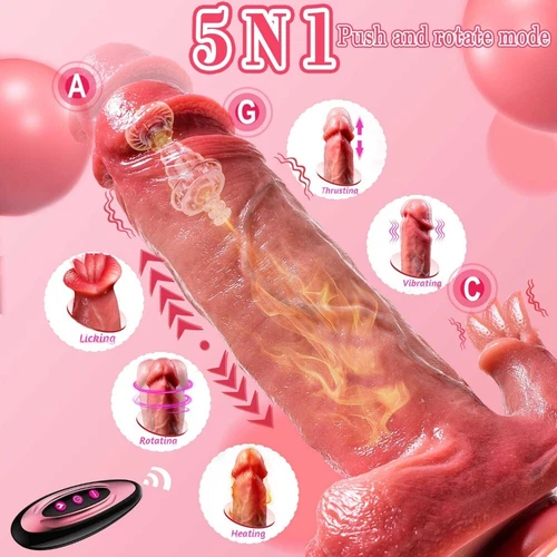 Telescopic Realistic Thrusting Dildo Vibrator Sex Toys for Women Remote Control - Picture 6 of 24