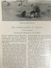 Ritual Snake Dancing Dancer Arizona Rare Antique Article 1899 Moki Indian Oraibi