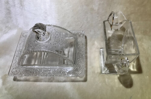 Antique EAPG Riverside Glass Works Jersey Lily Covered Compote & Creamer ca.1883 - Picture 2 of 12