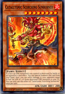 Cataclysmic Scorching Sunburner SAST-EN028 Yu-Gi-Oh! 1st Edition Light Play