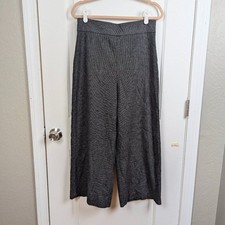 ZARA  Gray Textured Wide-Leg Culotte Pants Size Large