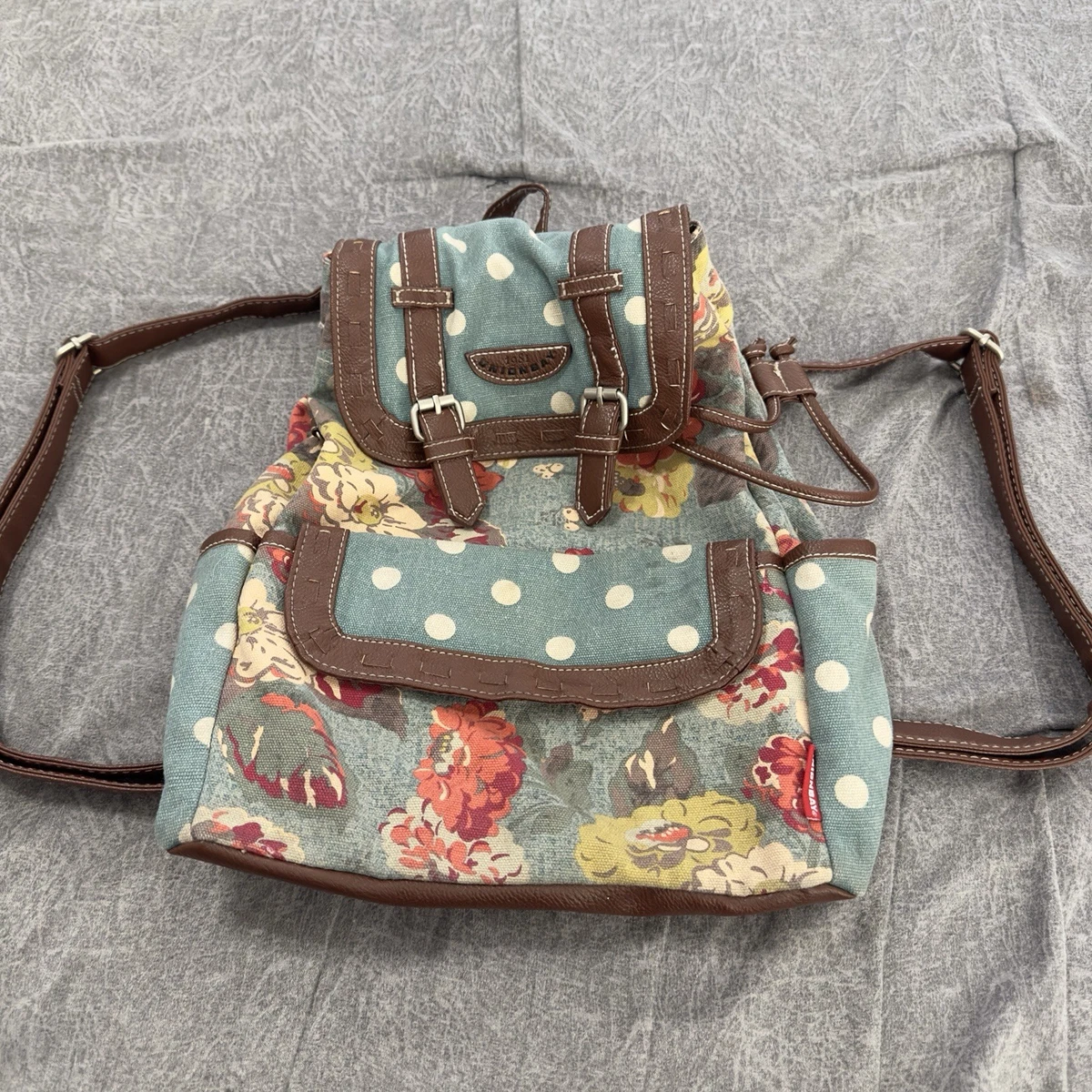 Vintage Unionbay Womens Backpack Brown Floral Lace Cottagecore Coquette Boho Brown Leather Floral Backpack - Etsy Canada main image 4
