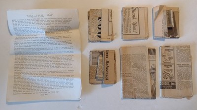 Rare Vintage REO''s Paper Tear (Torn & Restored Newspaper) Robert E. Olson