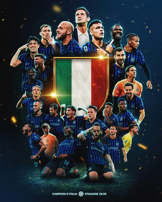 Inter Milan CAMPIONI DITALIA 2025 2026 Season Champion Serie A Italia Poster