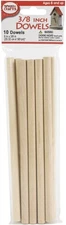 Pepperell Crafts Dowels 10/Pkg-0.375"X8"