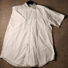 Charles Tyrwhitt Classic Fit Short Sleeve Button Down Shirt White Mens Large