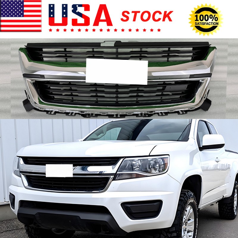 Fit For Chevrolet Colorado 2015-2020 Front Upper Grille Grill W/Chrome Factory