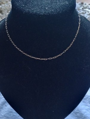 Brighton Silver Tone Paper Clip Chain Necklace Signed Vintage Adjustable 15''-18''