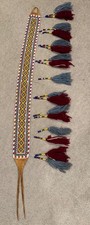 Vintage Native American Indian Leather Beaded Belt