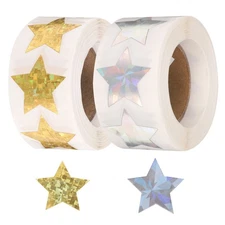 1000pcs Gold/Silver Star Stickers 1 Inch Self-Adhesive Stickers Label for Home
