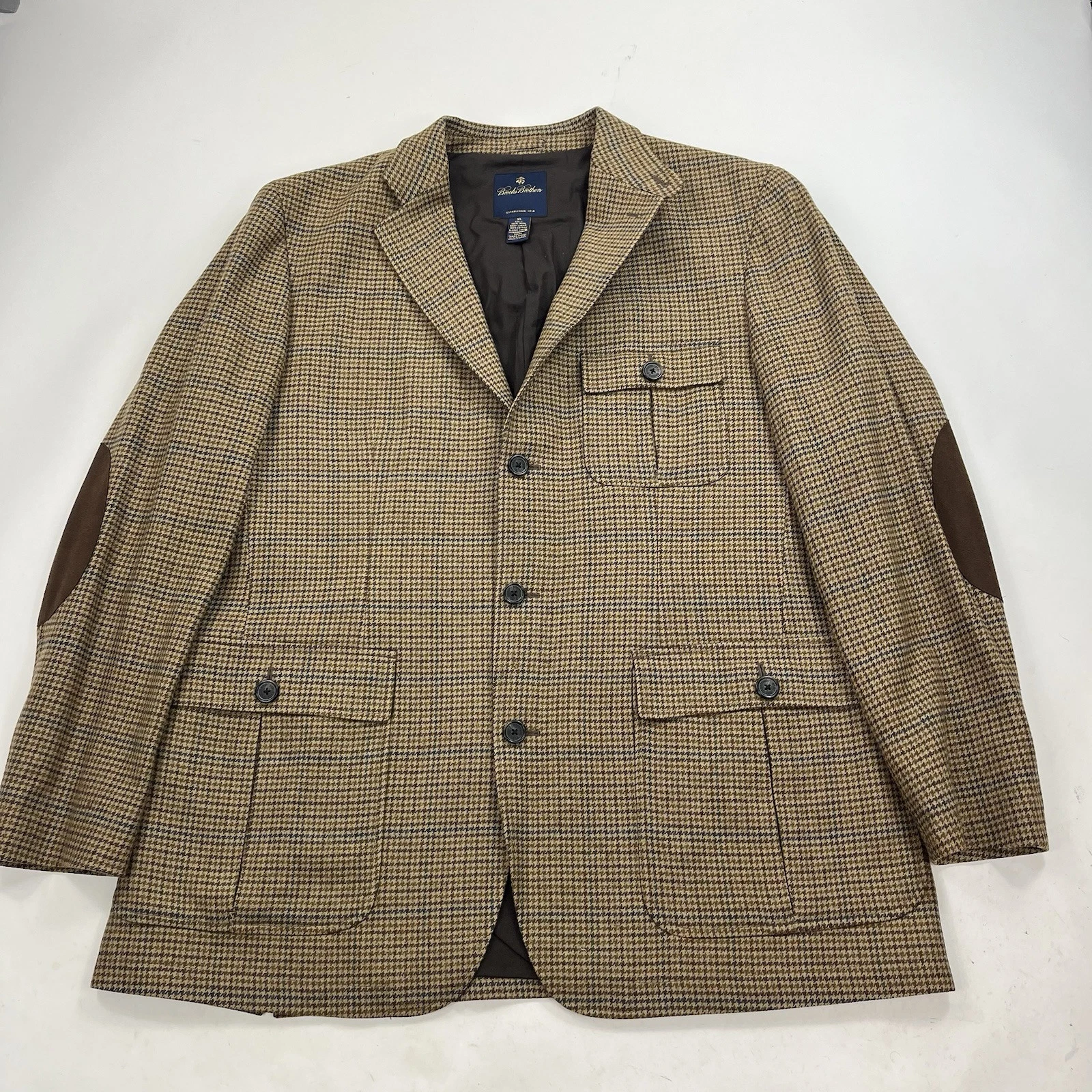 Brooks Brothers Robert Noble Gamekeeper Tweed Wool Jacket Blazer Coat Size XL image 1