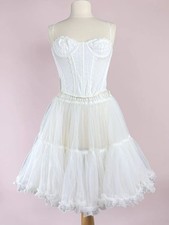 Vintage Merry Modes White Tulle Bridal Petticoat Crinoline Skirt Tiered Dance