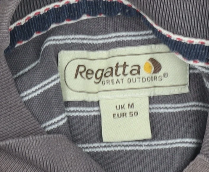 Regatta Men's Brown Striped Polo, Size M, Casual Style - Image 3 of 4